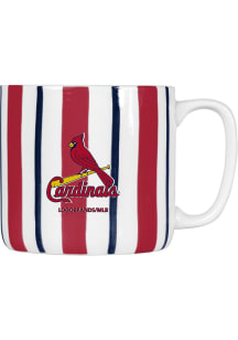 St Louis Cardinals 16oz Brushstroke Stripe Ceramic Mug - White