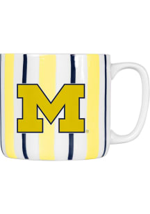 Michigan Wolverines 16oz Brushstroke Stripe Ceramic Mug - White