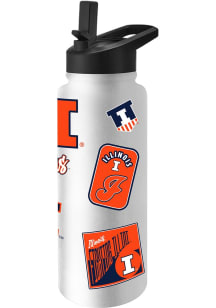 Illinois Fighting Illini 34oz Dream Weave Stainless Steel Bottle - White