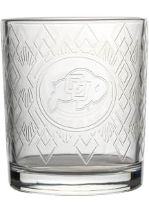 Colorado Buffaloes 12oz Embossed Diamond Rock Glass - White