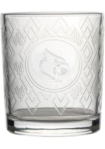 Louisville Cardinals 12oz Embossed Diamond Rock Glass - White