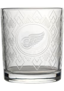 Detroit Red Wings 12oz Embossed Diamond Rock Glass - White