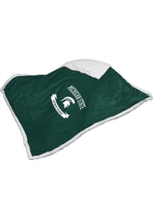 Michigan State Spartans Printed Sherpa Fleece Blanket - Green