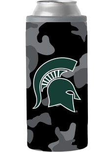 Logo Brands Michigan State Spartans Black Camo 12oz Slim Can Stainless Steel Coolie