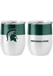 Michigan State Spartans Color Block 16oz Curved Beverage Stainless Steel Stemless - Green
