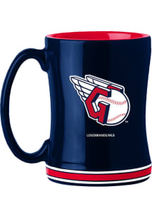 Cleveland Guardians 14oz Relief Ceramic Mug - Navy Blue