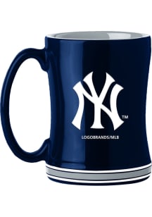New York Yankees 14oz Relief Ceramic Mug - Navy Blue