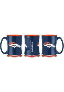 Denver Broncos 14oz Relief Ceramic Mug - Navy Blue