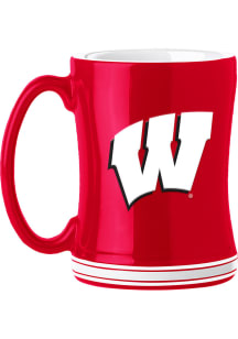 Wisconsin Badgers 14oz Relief Ceramic Mug - Red