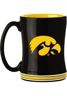 Iowa Hawkeyes 14oz Relief Ceramic Mug - Black