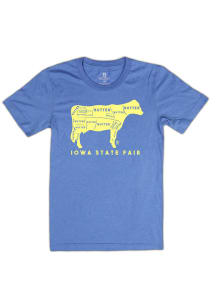 Bozz Prints Iowa Blue Butter Cow Short Sleeve Fashion T Shirt
