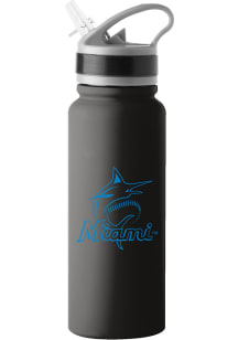 Miami Marlins 25oz Flip Top Stainless Steel Bottle - Black