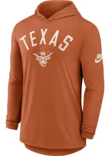 Nike Texas Longhorns Mens Burnt Orange Legacy Arch Logo Long Sleeve Lightweight Hoodie