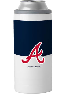 Logo Brands Atlanta Braves Colorblock Slim Can Stainless Steel Coolie