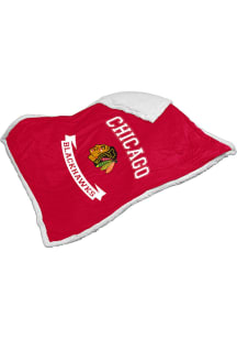 Chicago Blackhawks Printed Sherpa Fleece Blanket - Red