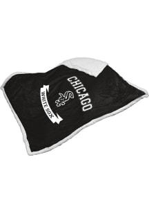 Chicago White Sox Printed Sherpa Fleece Blanket - Black