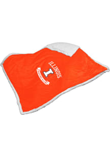 Illinois Fighting Illini Printed Sherpa Fleece Blanket - Orange