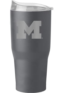 Logo Brands Michigan Wolverines 30oz Etch Powdercoat Stainless Steel Tumbler - Black