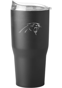 Logo Brands Carolina Panthers 30oz Etch Powdercoat Stainless Steel Tumbler - Black