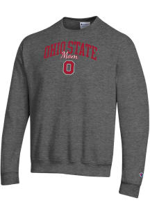 Champion Ohio State Buckeyes Mens Charcoal Mom Script Powerblend Long Sleeve Crew Sweatshirt