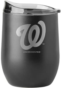 Washington Nationals 16oz Etch Powder Coat Curved Stainless Steel Stemless - Black