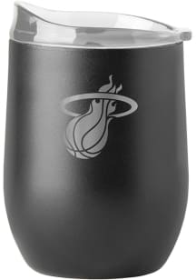 Miami Heat 16oz Powdercoat Curved Stainless Steel Stemless - Black