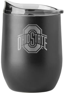 Ohio State Buckeyes 16oz Etch Powder Coat Curved Stainless Steel Stemless - Black