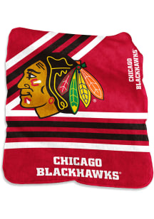 Chicago Blackhawks Logo Raschel Throw Blanket - Red