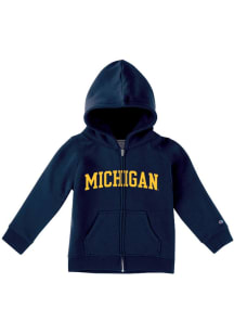 Champion Michigan Wolverines Toddler Team Logo Long Sleeve Full Zip Sweatshirt - Blue