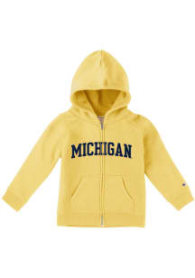 Champion Michigan Wolverines Toddler Team Logo Design Long Sleeve Full Zip Sweatshirt - Yellow