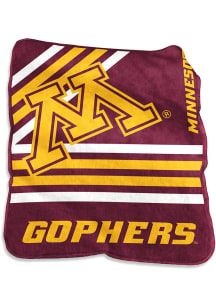 Minnesota Golden Gophers Logo Raschel Throw Blanket - Maroon