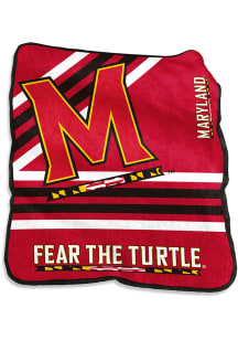 Maryland Terrapins Logo Raschel Throw Blanket - Red