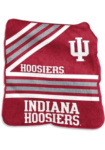 Indiana Hoosiers Logo Raschel Throw Blanket - White