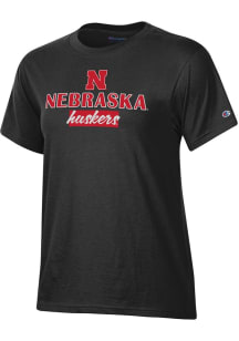 Champion Nebraska Cornhuskers Womens Black  Short Sleeve T-Shirt
