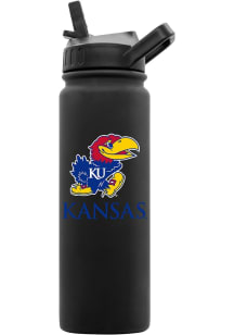 Kansas Jayhawks 24oz Soft Touch Stainless Steel Bottle - Black