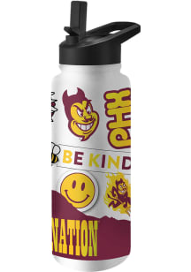 Arizona State Sun Devils 34oz Native Quencher Stainless Steel Bottle - White