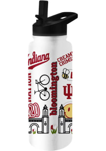 Indiana Hoosiers 34oz Native Quencher Stainless Steel Bottle - White