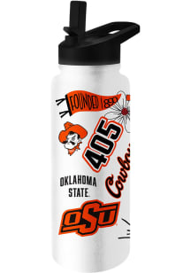 Oklahoma State Cowboys 34oz Native Quencher Stainless Steel Bottle - White