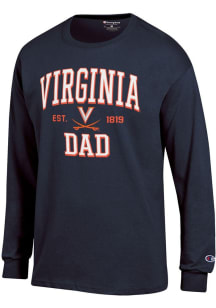Champion Virginia Cavaliers Navy Blue Est Date Dad Jersey Long Sleeve T Shirt