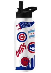 Chicago Cubs 34oz Native Quencher Stainless Steel Bottle - Blue