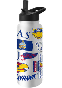Kansas Jayhawks 34oz Native Quencher Stainless Steel Bottle - Crimson