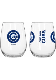 Chicago Cubs 16oz Gameday Logo Stemless Wine Glass - Blue