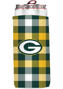 Logo Brands Green Bay Packers 12oz Plaid Slim Coolie
