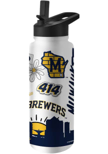 Milwaukee Brewers 34oz Native Quencher Stainless Steel Bottle - Navy Blue