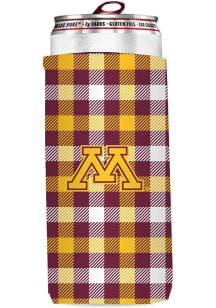 Logo Brands Minnesota Golden Gophers 12oz Plaid Slim Coolie