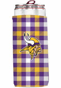 Logo Brands Minnesota Vikings 12oz Plaid Slim Coolie