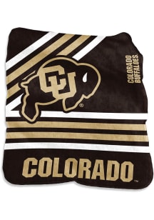 Colorado Buffaloes Stripe Raschel Throw Blanket - Silver