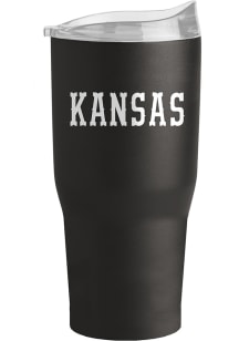 Logo Brands Kansas Jayhawks 30oz Vault Black Out PC Stainless Steel Tumbler - Black