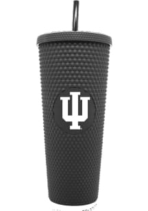 Indiana Hoosiers 24oz Black Studded Straw Tumbler