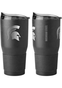 Logo Brands Michigan State Spartans 30oz Black Powder Coat Stainless Steel Tumbler - Black